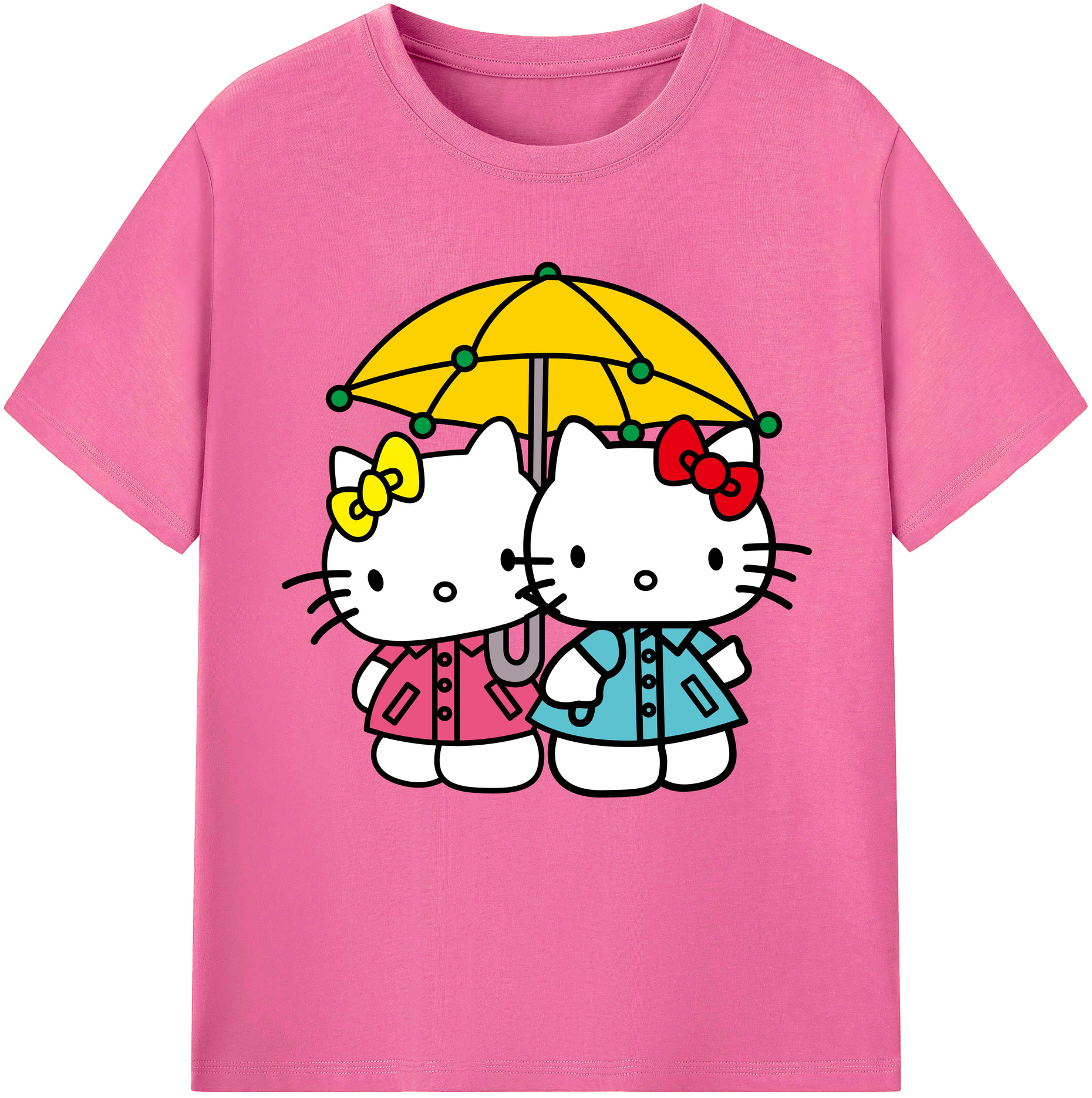 （画像用） Hello Kitty ハローキティ レディースカジュアルプリントTシャツ（綿100％）